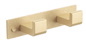 1619BG Двойна закачалка златист цвят за баня, онлайн магазин KERANOVA, елегантен метален дизайн