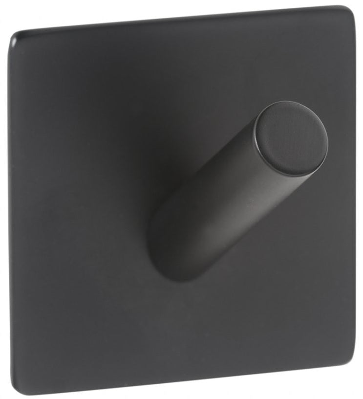 Аксесоари за баня с 3М лепенка Easy Black - Bemeta единична закачалка черен мат за баня KERANOVA