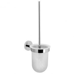 1701 WC четка за тоалетна стенна от KERANOVA – хромирана дръжка и матиран стъклен съд за стена