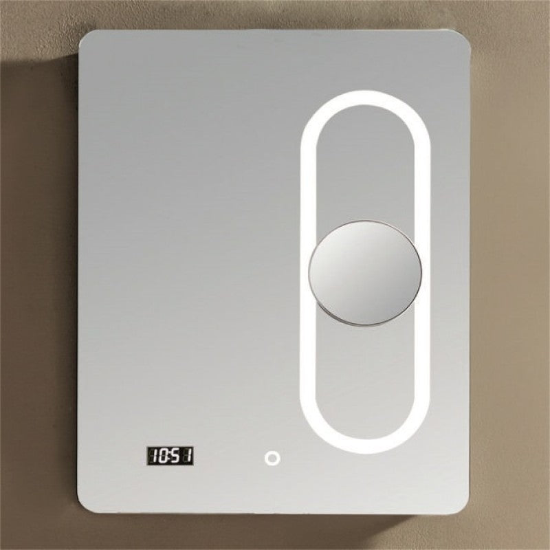 Огледало с осветление 1715 New 60х80 см. - баня LED огледало 60x80 см с дисплей 4000K, козметично огледало х3, IP44 - KERANOVA