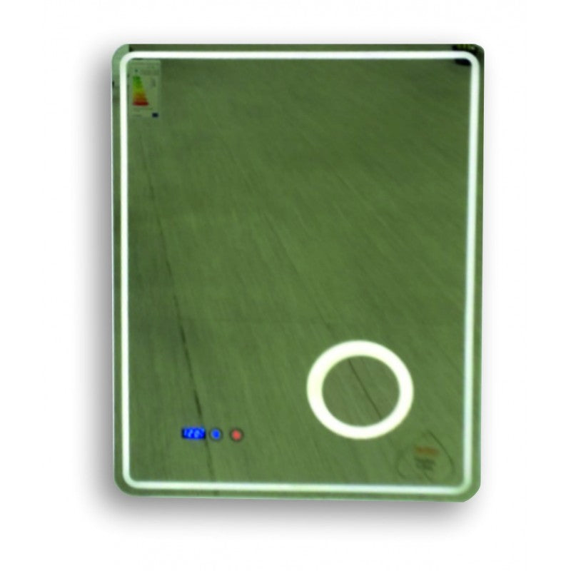 Огледало с осветление 1789 60х80 см. – LED баня 60x80 см, 6500K, touch включване, часовник, температурен индикатор, антифог, KERANOVA