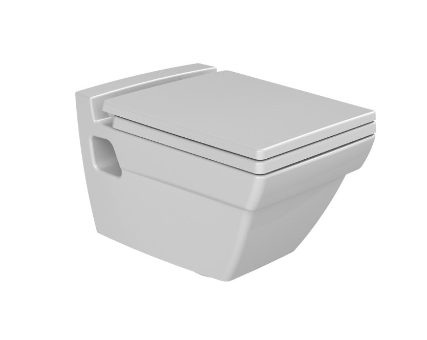 Конзолна тоалетна Mona - опция биде, окачена правоъгълна тоалетна с капак Hera, онлайн магазин KERANOVA