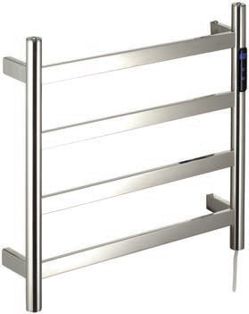 Електрическа сушилка за кърпи 1881 - хром, черен мат и бял мат от KERANOVA, електрическа 90W, карбонов нагревател, програматор 1-8ч, IP21