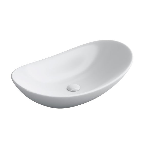 Alt Tag: Купа Sanctum 51х36 см. дизайнерска мивка за монтаж върху плот, бял керамичен дизайн, онлайн магазин за обзавеждане за бани KERANOVA