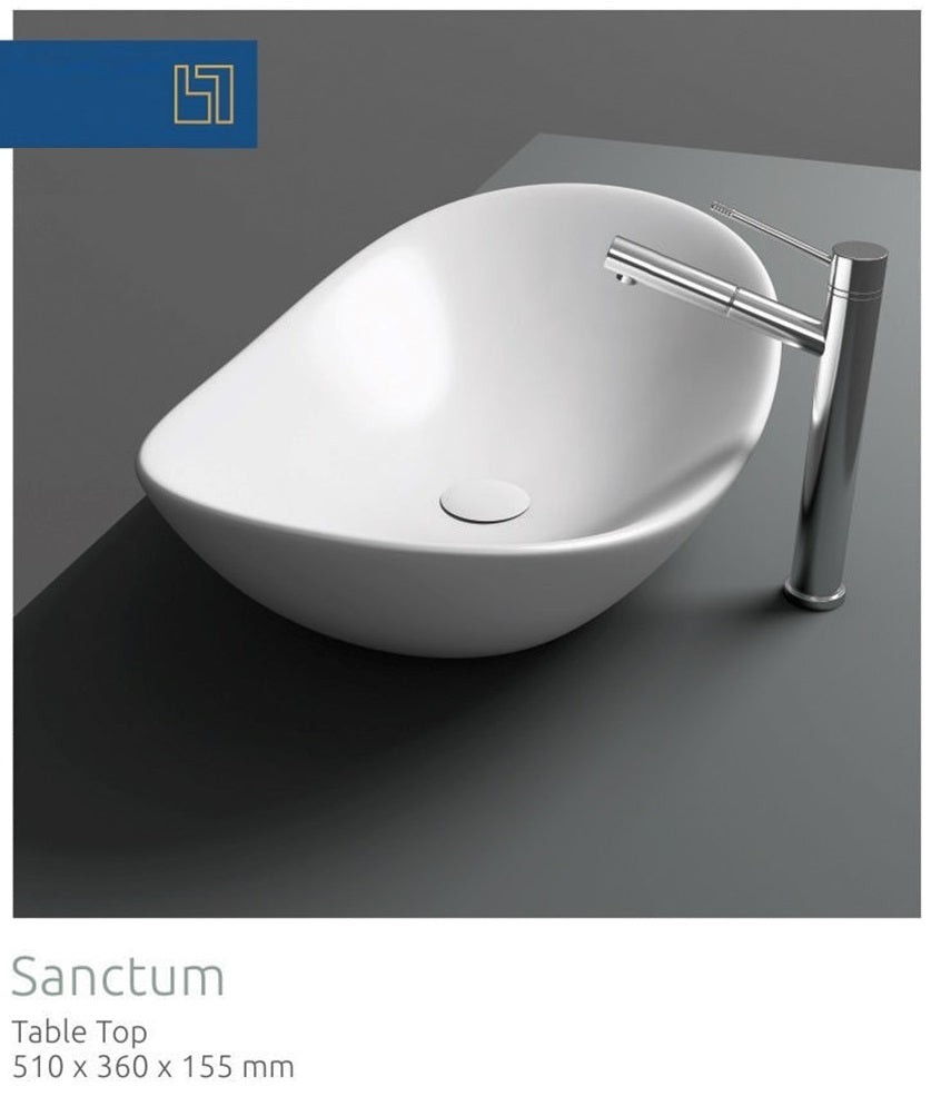 Купа Sanctum 51х36 см. дизайнерска мивка за монтаж върху плот, модел 19254, онлайн магазин KERANOVA