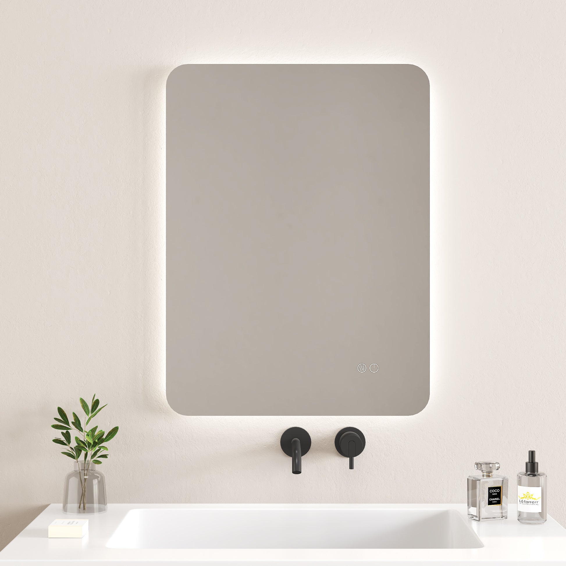 Огледало с осветление Fico 60х80 см. за баня с LED 6500K, IP44, нагревател против запотяване — онлайн магазин KERANOVA