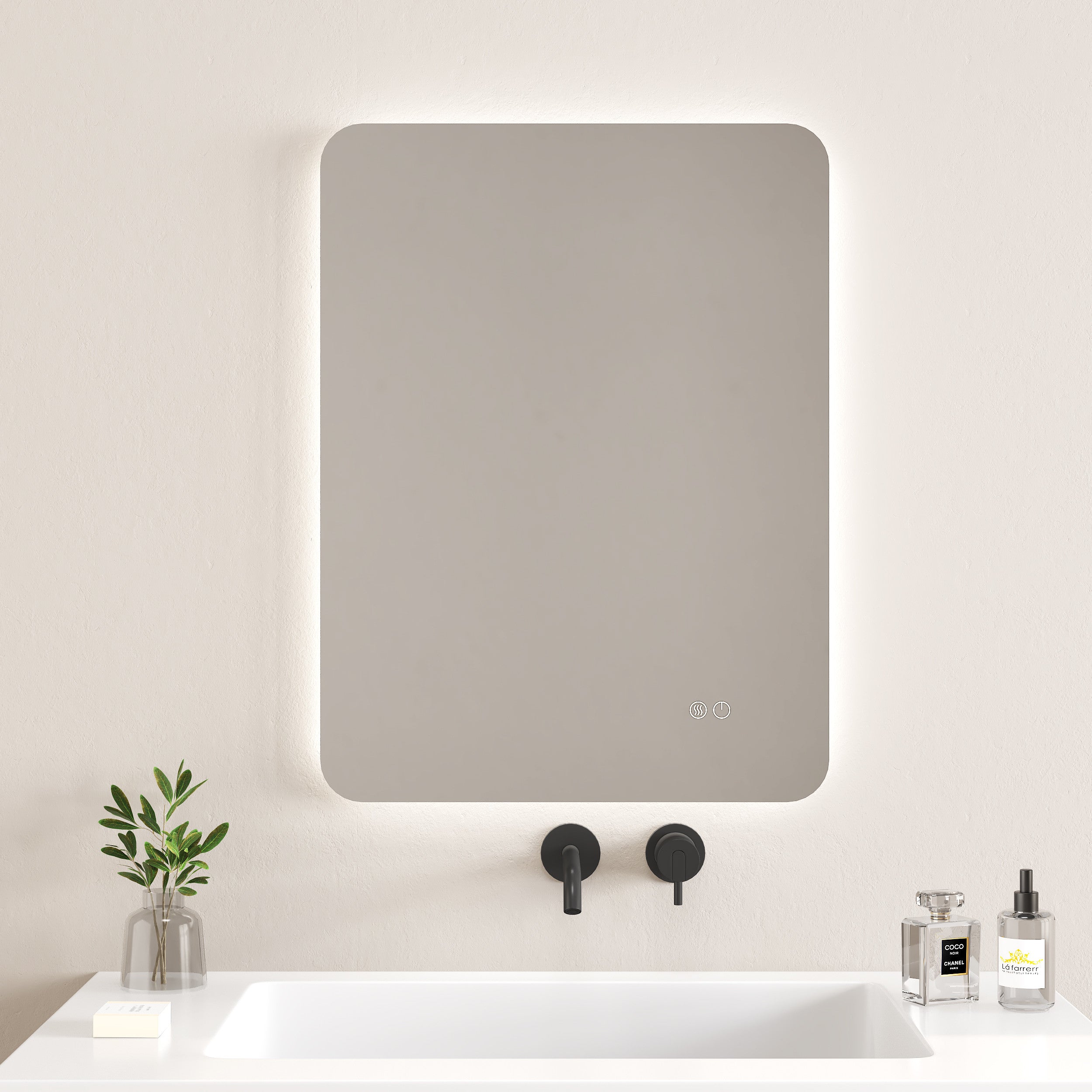 Огледало с осветление Fico 60х80 см. за баня с LED 6500K, IP44, нагревател против запотяване — онлайн магазин KERANOVA