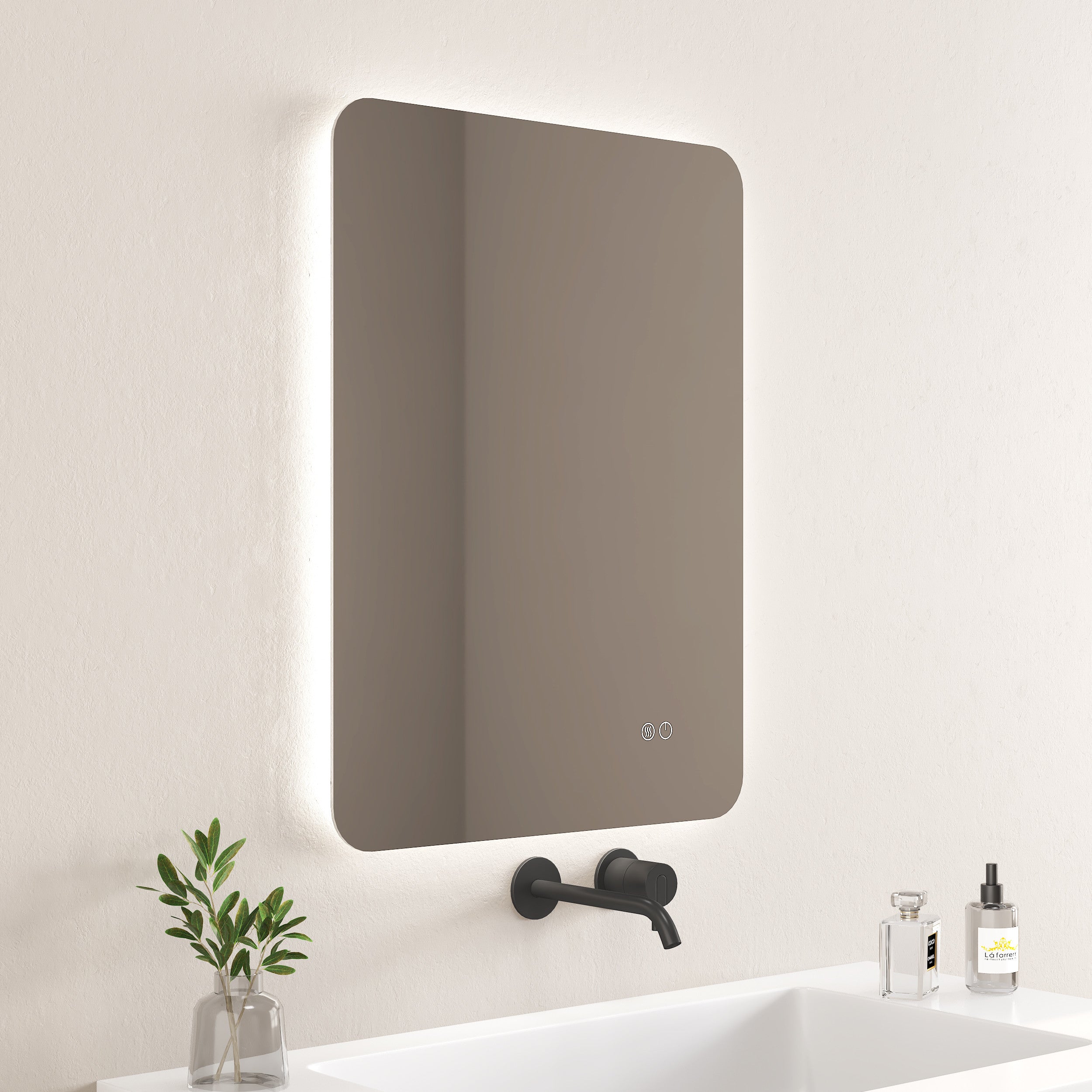 Alt Tag: Огледало с осветление Fico 60х80 см. - LED огледало с нагревател и IP44, онлайн магазин за обзавеждане за бани KERANOVA