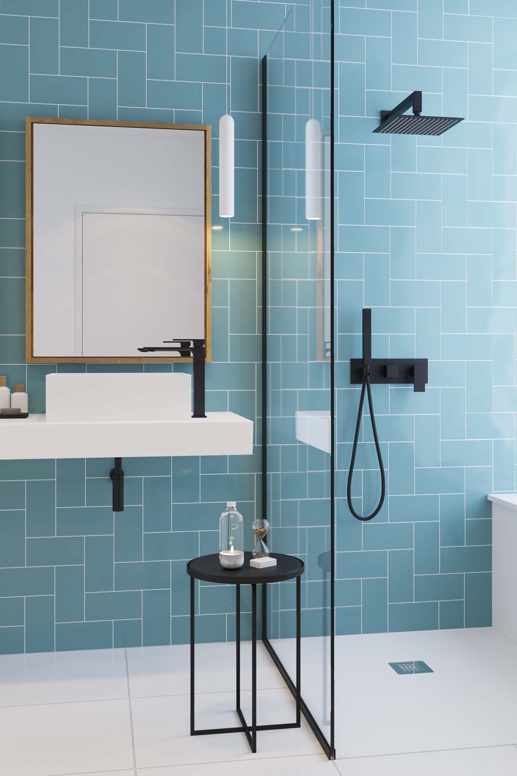 Вградена душ система Bold Black Matt EC240 - Aquagrif