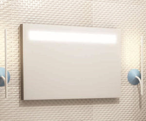 огледало Elegance 75 бяло в баня с LED осветление от онлайн магазин за обзавеждане за бани KERANOVA
