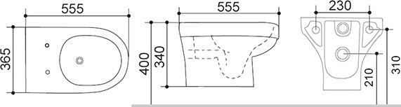 Конзолна тоалетна STR 2040 - технически размери и изгледи за монтаж, онлайн магазин за обзавеждане за бани KERANOVA