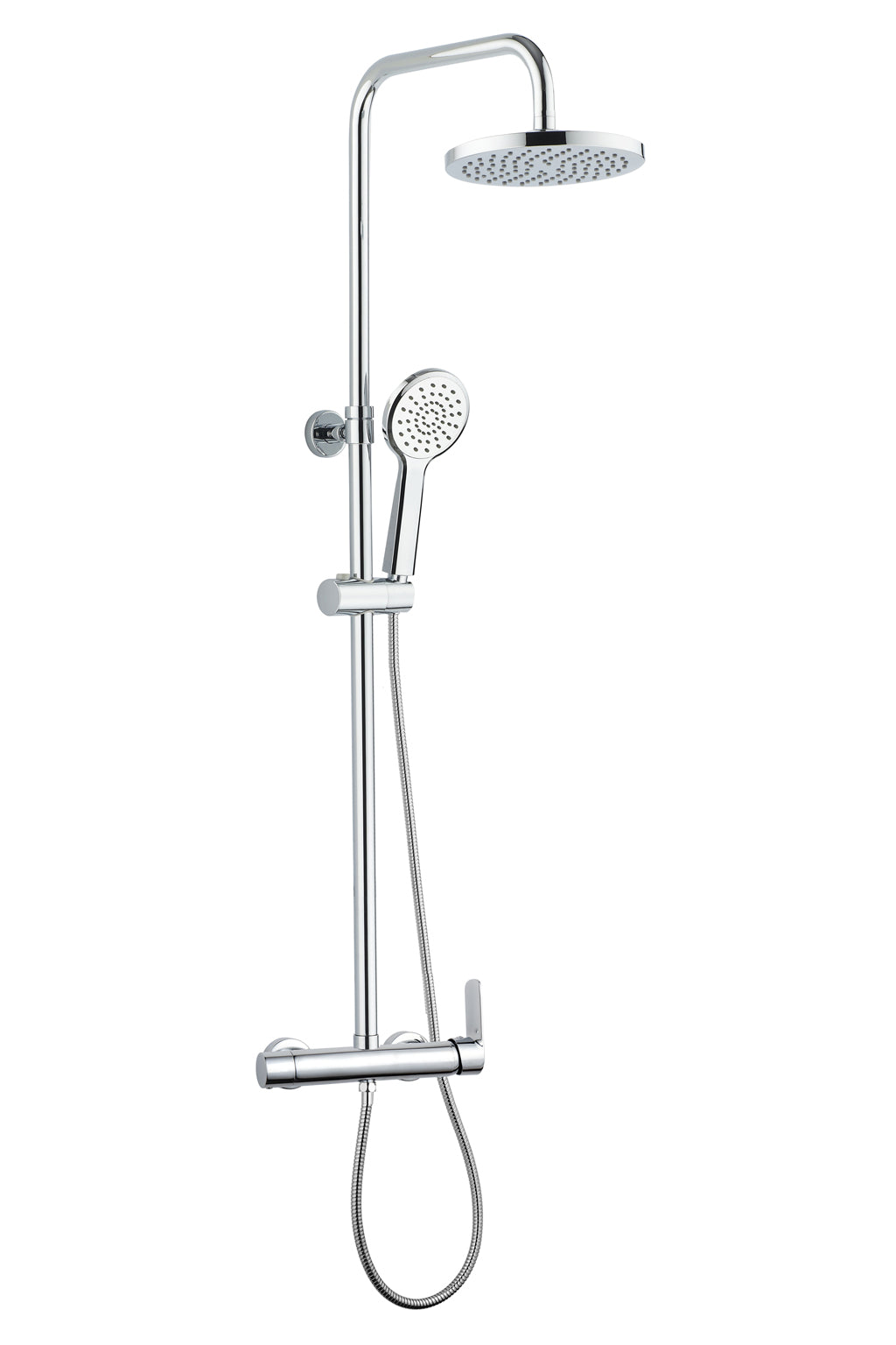 Душ колона New Pacific - Aquagrif с телескопична стойка 68-110 см, месингов смесител, ABS пита Ø25 см и ръчен душ - онлайн магазин KERANOVA