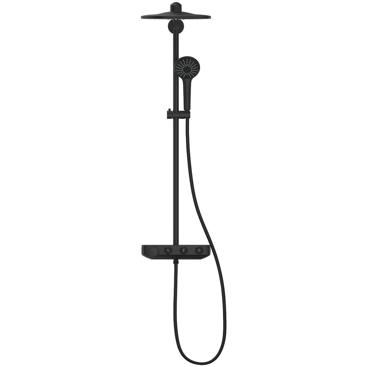 Alt Tag: Душ система Grohe Euphoria SmartControl 310 Phantom Black - матово черна душ система с Rainshower глава и ръчен душ за KERANOVA онлайн магазин