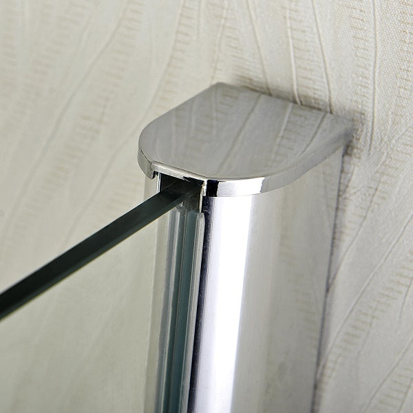 Кабина 100 см хармоника + 120 см фикс - Smartflex детайл хромиран профил и 6мм темперирано стъкло за онлайн магазин KERANOVA