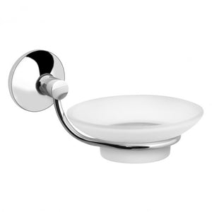 2301 сапунерка стъклена - стъклена сапунерка с хромирана стойка, подходяща за баня | онлайн магазин KERANOVA