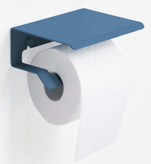 2304-AB Стойка за тоалетна хартия син метален държач с рафт, онлайн магазин за обзавеждане за бани KERANOVA