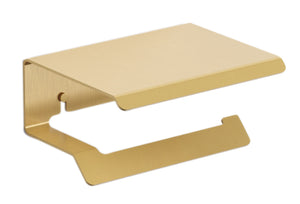 2304BG Държач за тоалетн хартия от месинг с полиран златист финиш, модерна полица за телефон - онлайн магазин за обзавеждане за бани KERANOVA