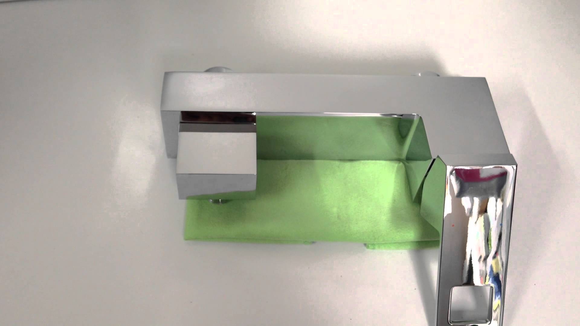 Стенен смесител за душ Eurocube хром, едноръкохватков GROHE SilkMove, метален лост, за баня, онлайн магазин KERANOVA