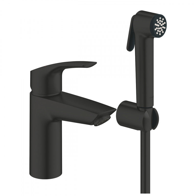 Смесител с хигиенен душ Grohe Eurosmart Matt Black за баня, матово черно покритие, ръкохватка, хигиенен душ - KERANOVA