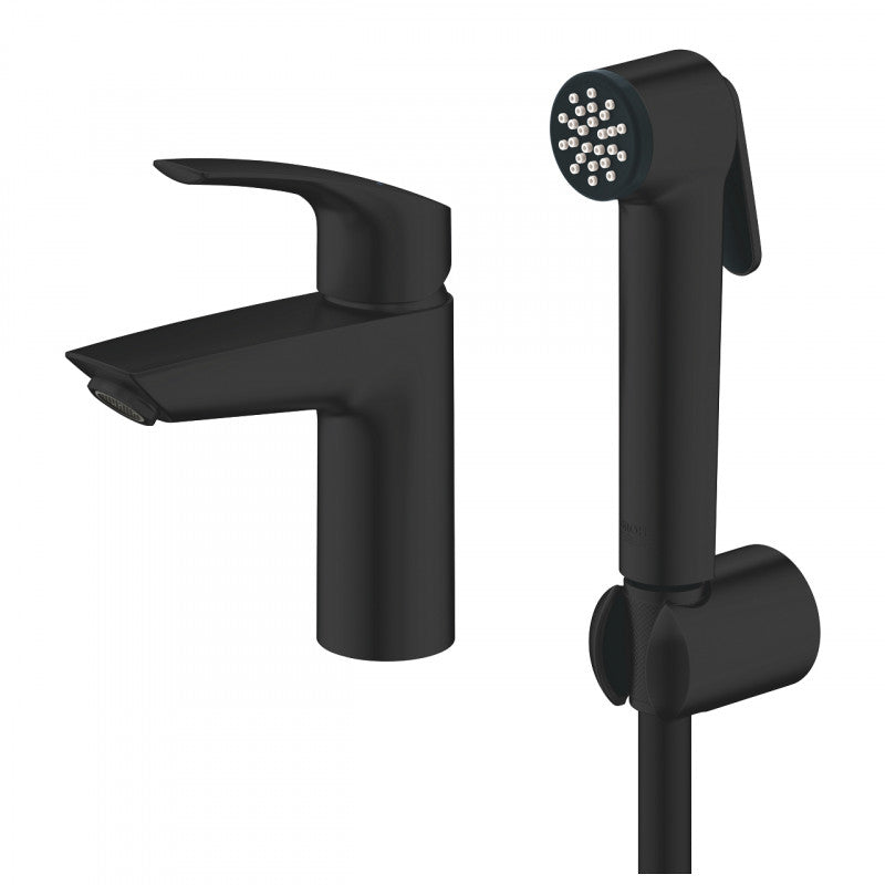 Смесител с хигиенен душ Grohe Eurosmart Matt Black - матово черен едноръкохватков смесител с хигиенен душ за баня, KERANOVA онлайн магазин
