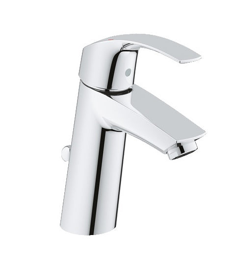 Смесител за мивка Eurosmart M-size хром, едноръкохватков, GROHE SilkMove 28mm, EcoJoy 5.7 l/min – онлайн магазин KERANOVA