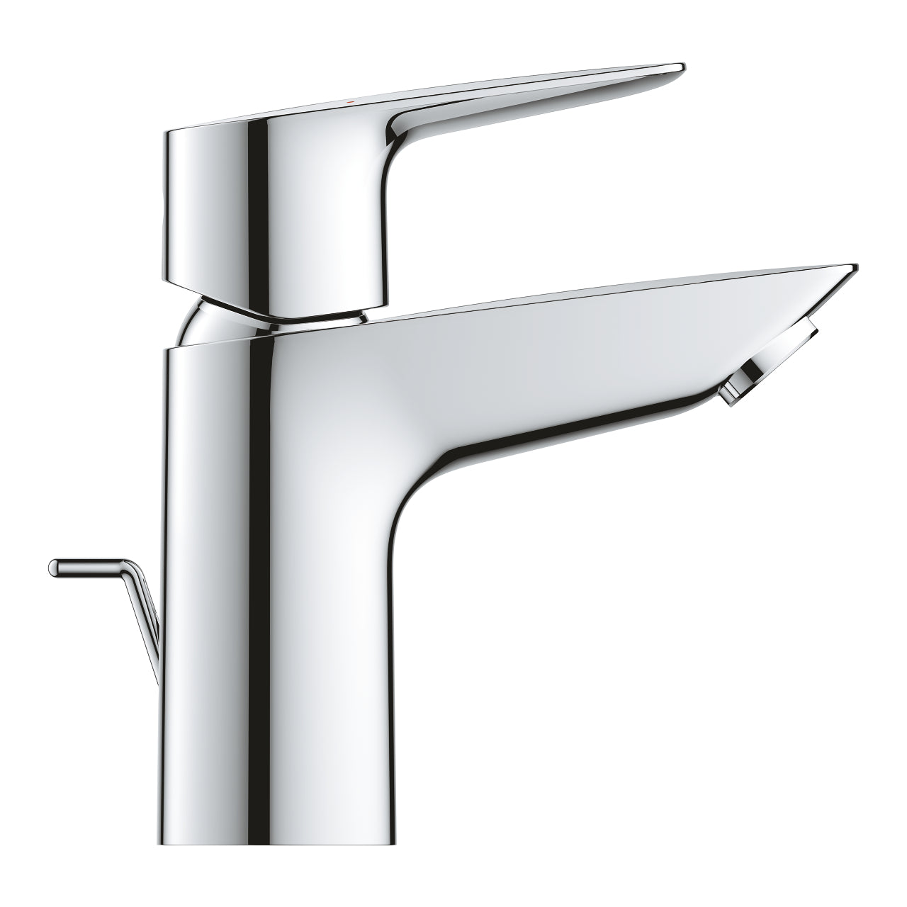 Смесител за мивка BauEdge S-size Grohe хром, еднодупков монтаж, метална ръкохватка, GROHE StarLight, EcoJoy 5.7 l/min