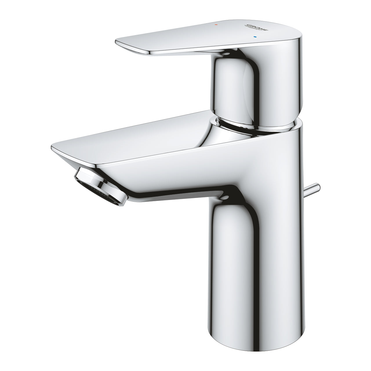 Смесител за мивка BauEdge S-size Grohe - хромиран едноръкохватков смесител за умивалник, GROHE StarLight, EcoJoy, монтаж 1 дупка, KERANOVA