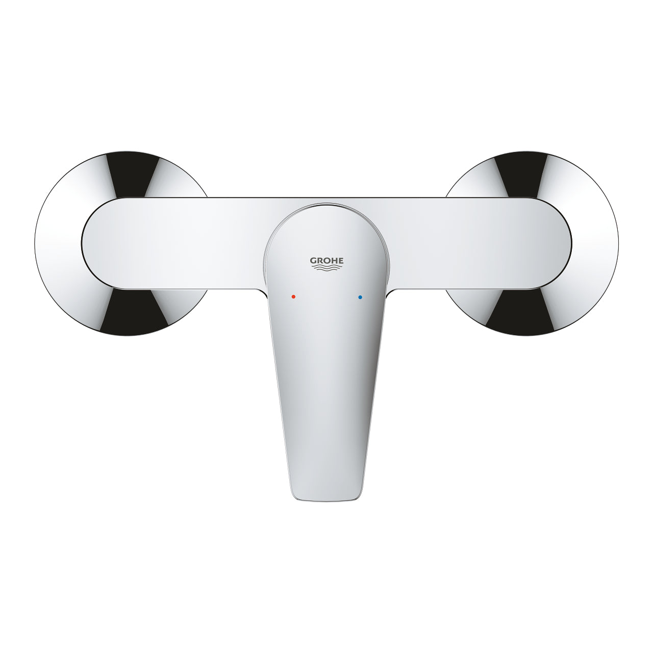 Alt Tag: Стенен смесител за душ BauEdge Grohe – хромиран едноръкохватков смесител с термограф, GROHE StarLight за магазин KERANOVA