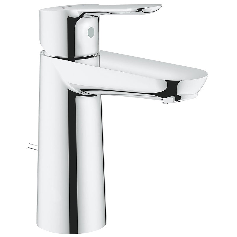 Смесител за мивка Bau Edge M-size хромиран едноръкохватков смесител GROHE BauEdge за мивки, минималистичен дизайн, керамичен 28mm картуш, KERANOVA