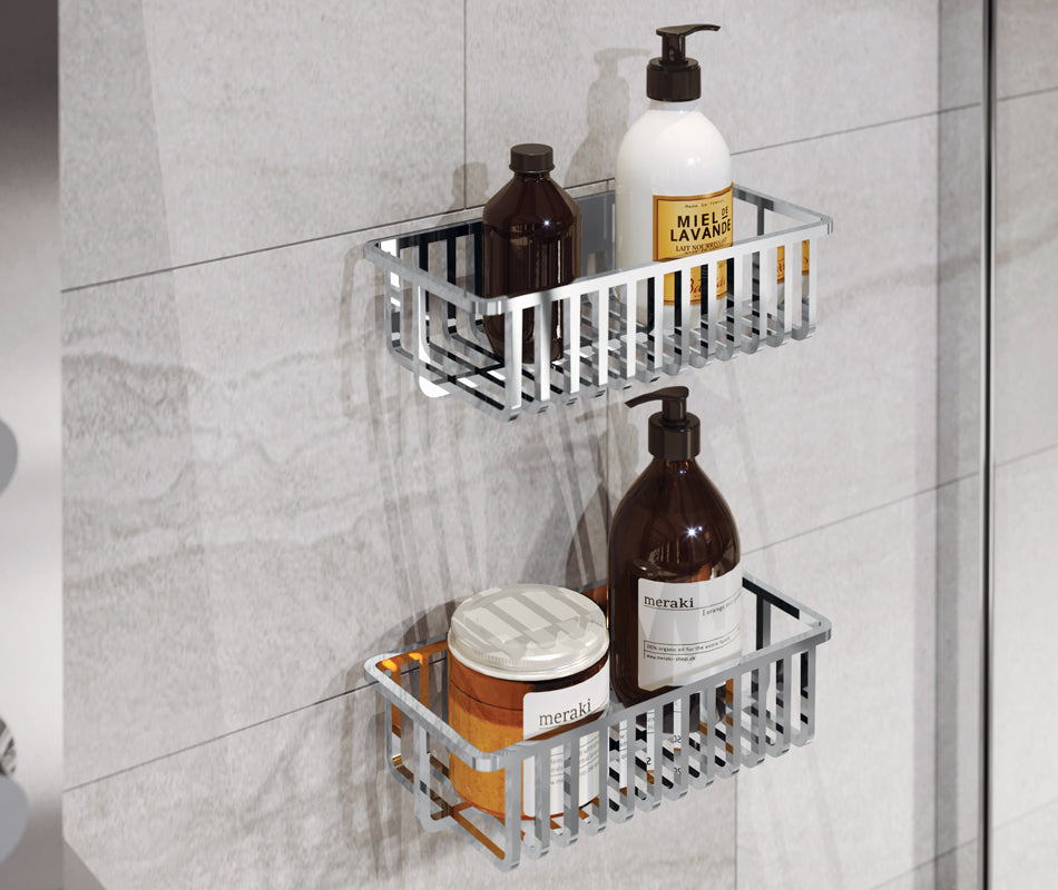 G-Tiberio етажерка 24 см. от термосмола за баня, 24x12.6x6.6 см, италиански дизайн - онлайн магазин за обзавеждане за бани KERANOVA