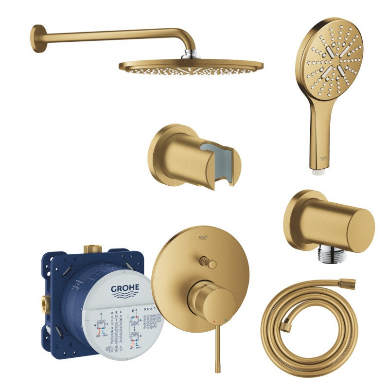 Вграден комплект Grohe Essence - brushed cool sunrise, душ комплект в златисто за баня от KERANOVA