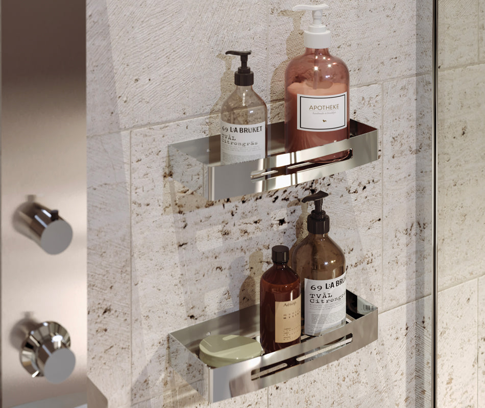 G-Nerva етажерка 30 см. от неръждаема стомана за баня, италиански дизайн - онлайн магазин за обзавеждане за бани KERANOVA