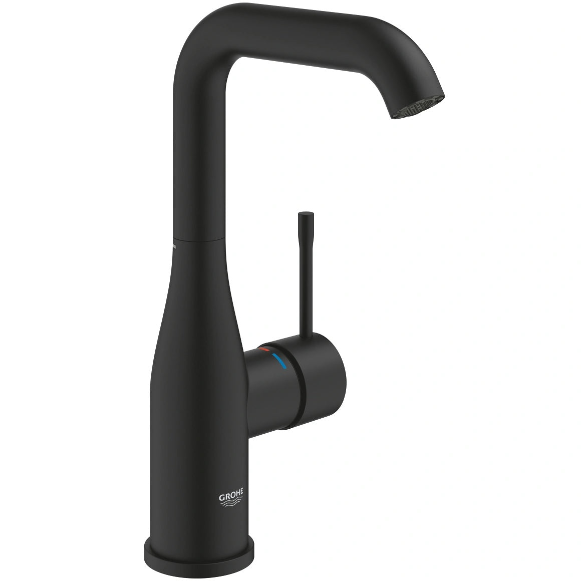 Смесител за мивка Grohe Essence Phantom Black L-size матово черно, еднодупков монтаж, GROHE SilkMove, EcoJoy – KERANOVA онлайн магазин за бани