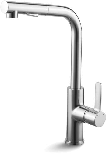 Кухненски смесител 2456 – хромиран с изтеглящ чучур, италиански дизайн, 5 години гаранция | KERANOVA онлайн магазин