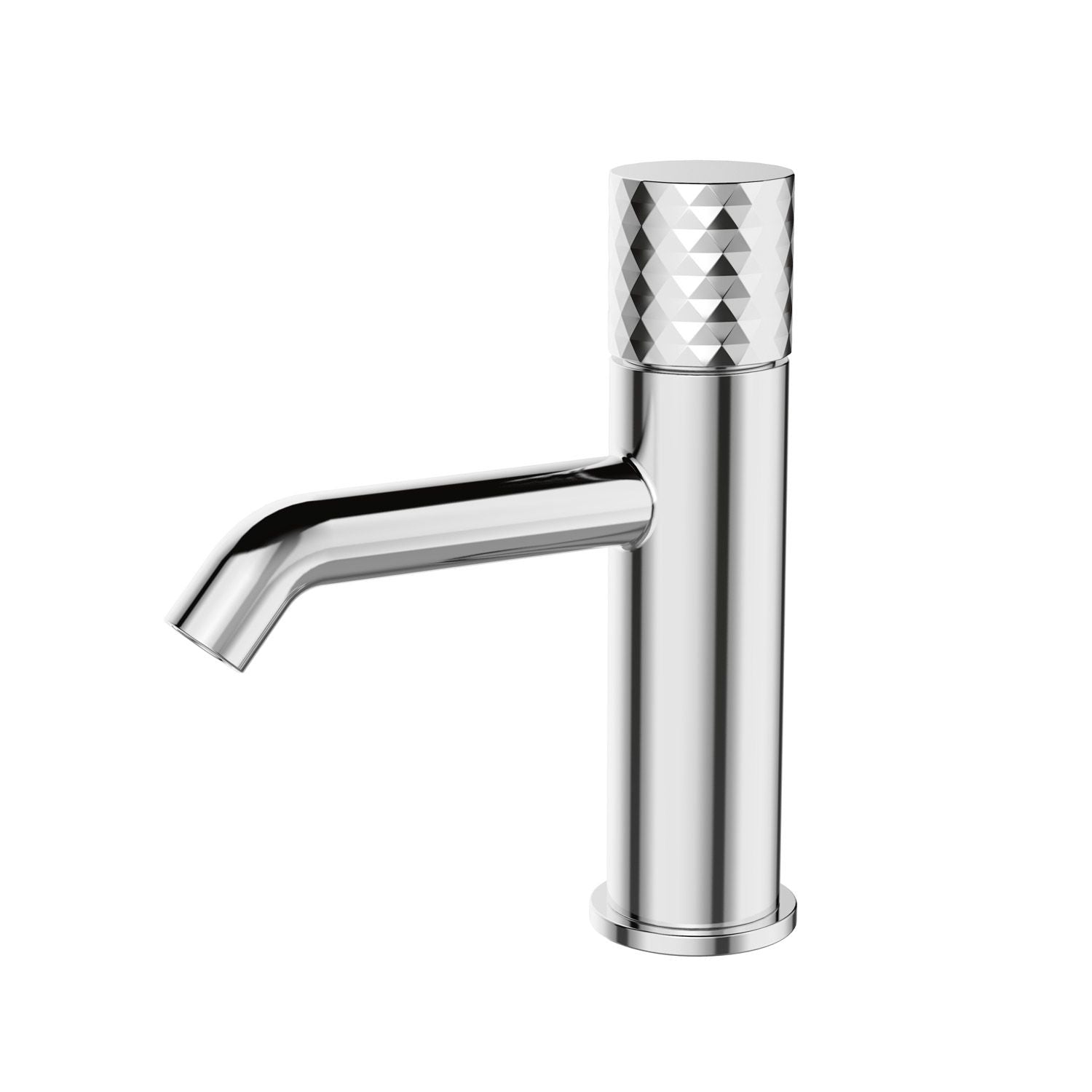 Смесител за мивка Joan Brass Pattern – стоящ хромиран еднодупков смесител с 3D ръкохватка, керамичен механизъм, KERANOVA онлайн магазин