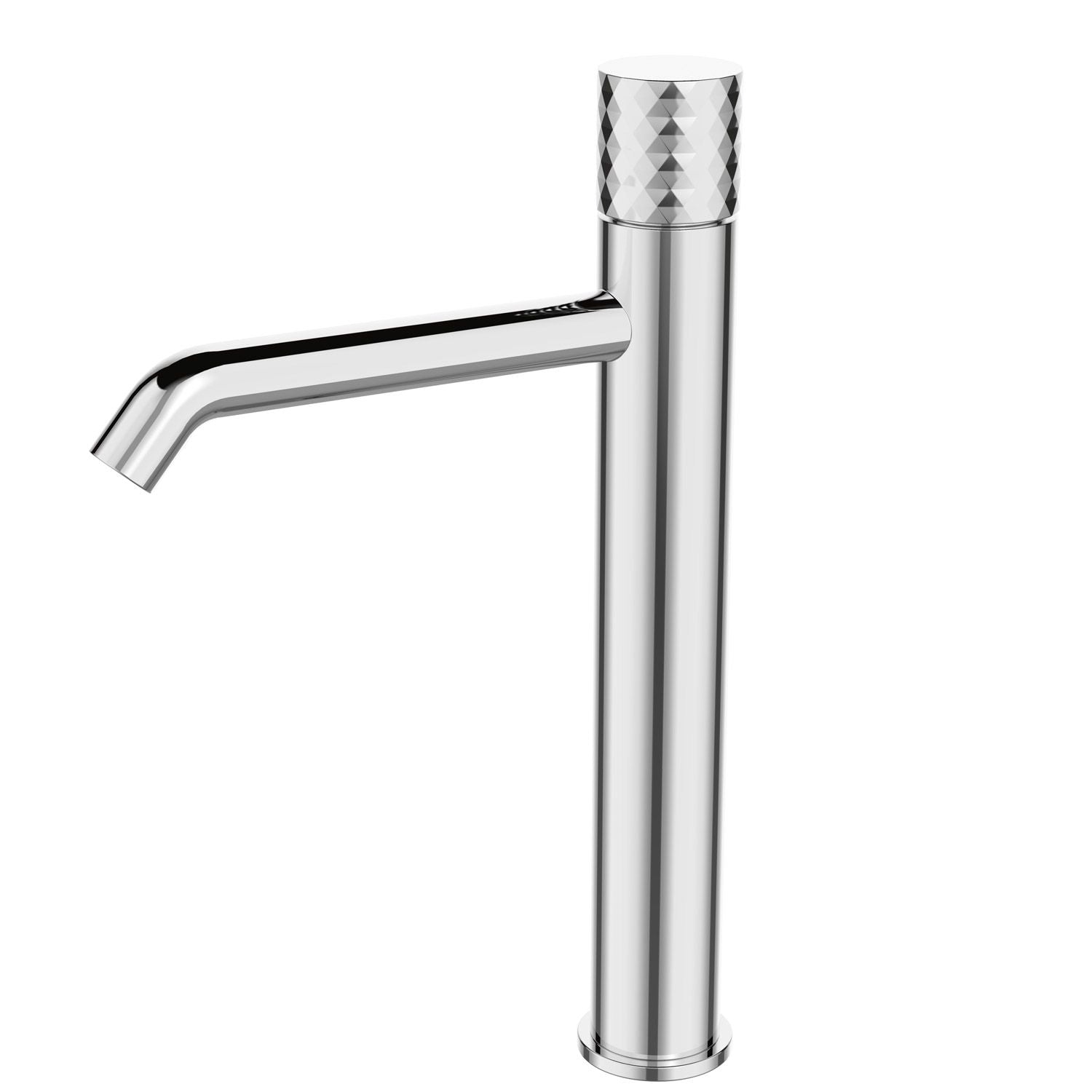 Смесител за купа Joan Brass Pattern висок стоящ хром с 3D дръжка, керамичен механизъм, без изпразнител — онлайн магазин KERANOVA