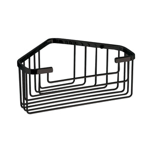 2483-14 ъглова етажерка черна метална кошница за баня от онлайн магазин KERANOVA