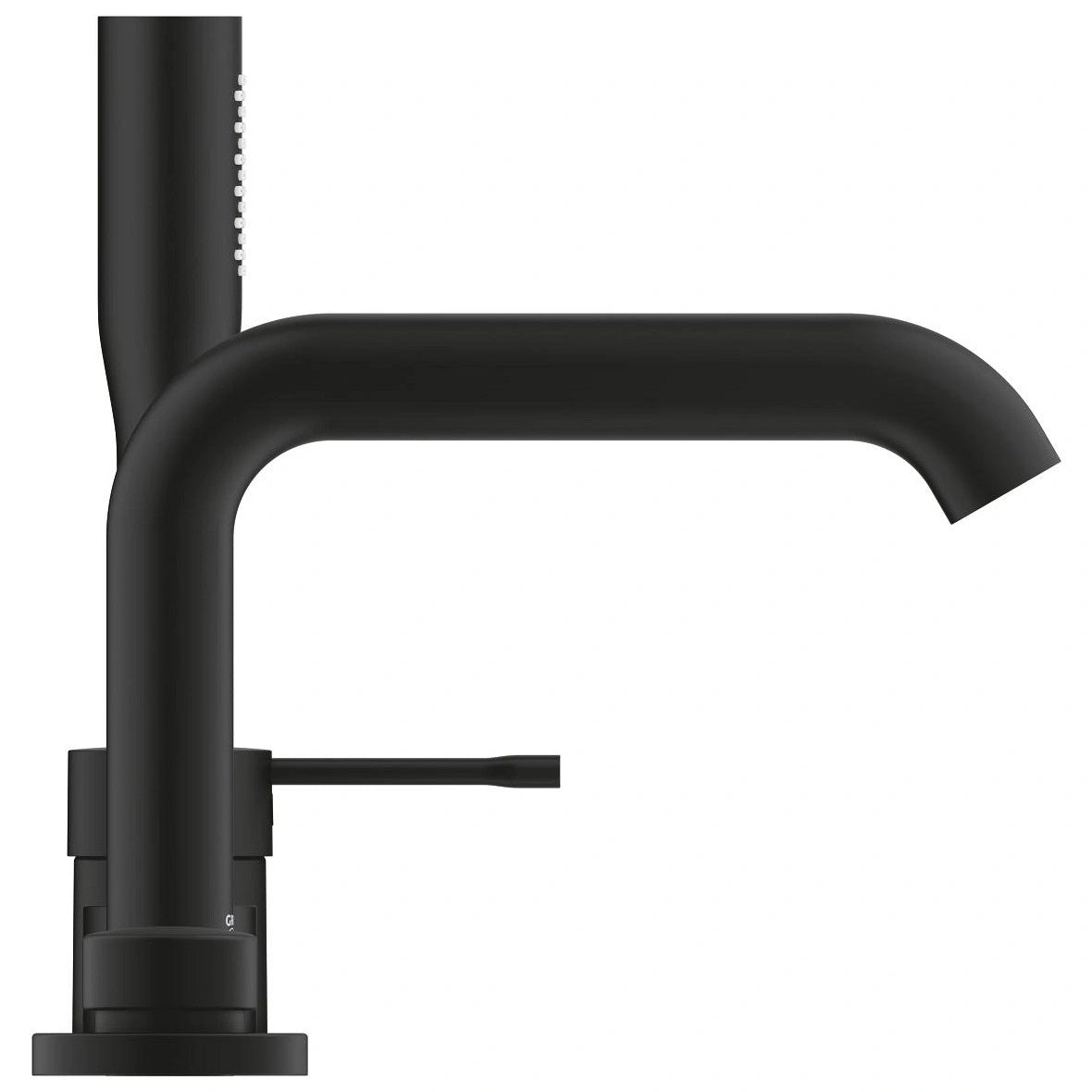 Смесител за вана Grohe Essence Phantom Black 4-дупков матово черен, трислойно покритие, комплект с тяло за вграждане - KERANOVA