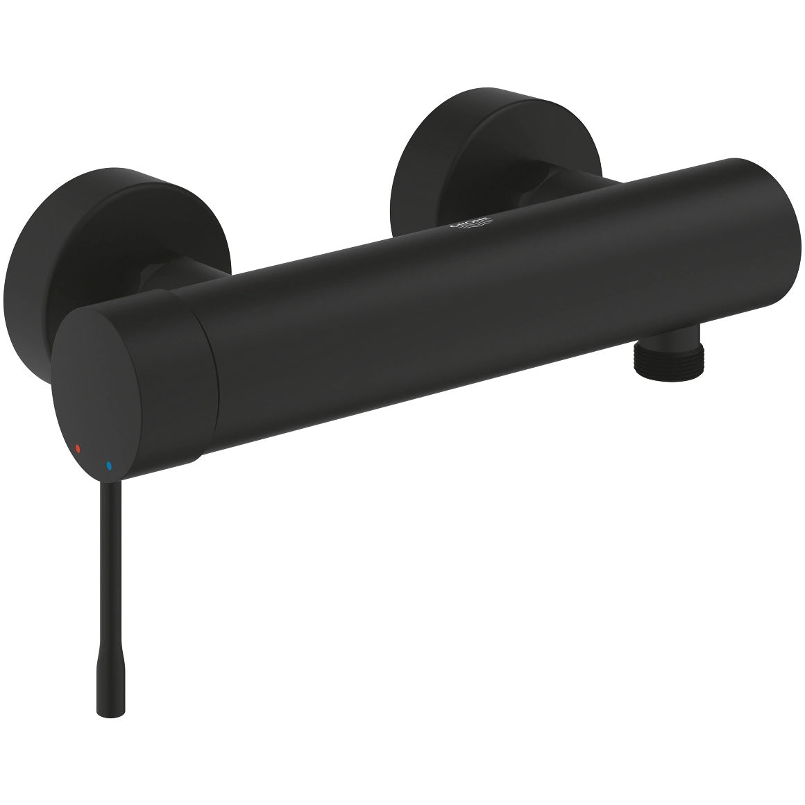 Стенен смесител за душ Grohe Essence Phantom Black – матово черен едноръкохватков смесител за душ, GROHE SilkMove, монтаж KERANOVA