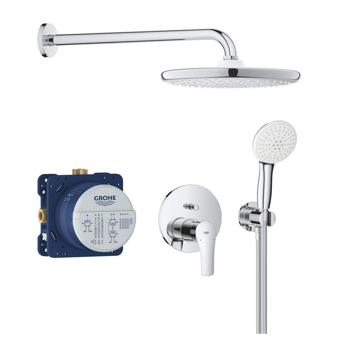 Вграден комплект Grohe Eurosmart Tempesta 250 - комплект душ гарнитура за вграждане, хром, онлайн магазин за обзавеждане за бани KERANOVA