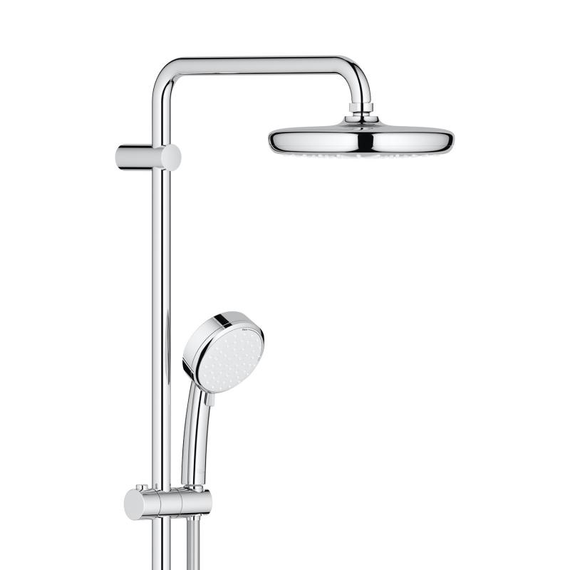 Душ колона за баня Grohe New Tempesta - хром, размери 390 мм, душ глава Tempesta 210 и ръчен душ, KERANOVA онлайн магазин