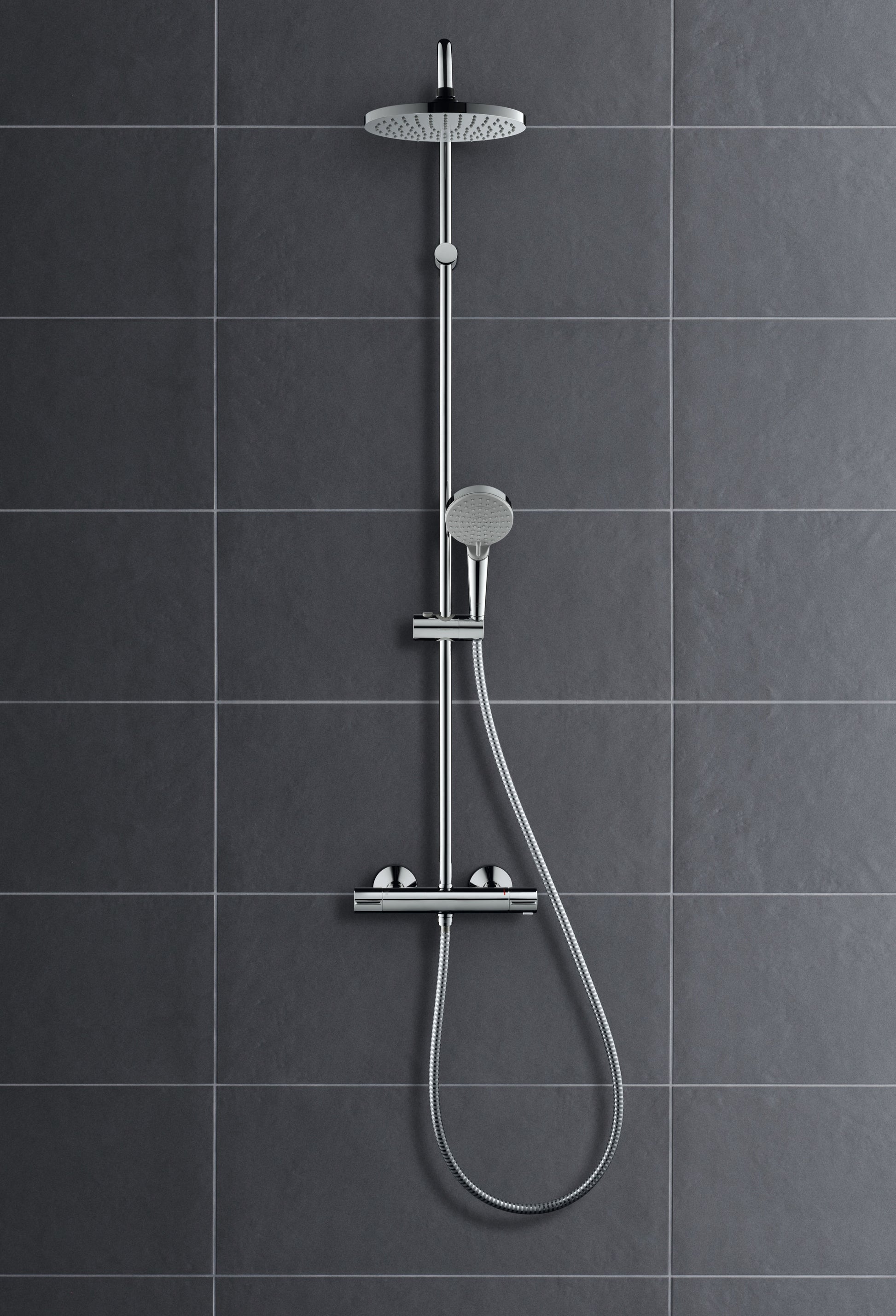 Hansgrohe Душ система Vernis Blend хром душ пита 20.5 см ръчен душ термостатен смесител онлайн магазин KERANOVA