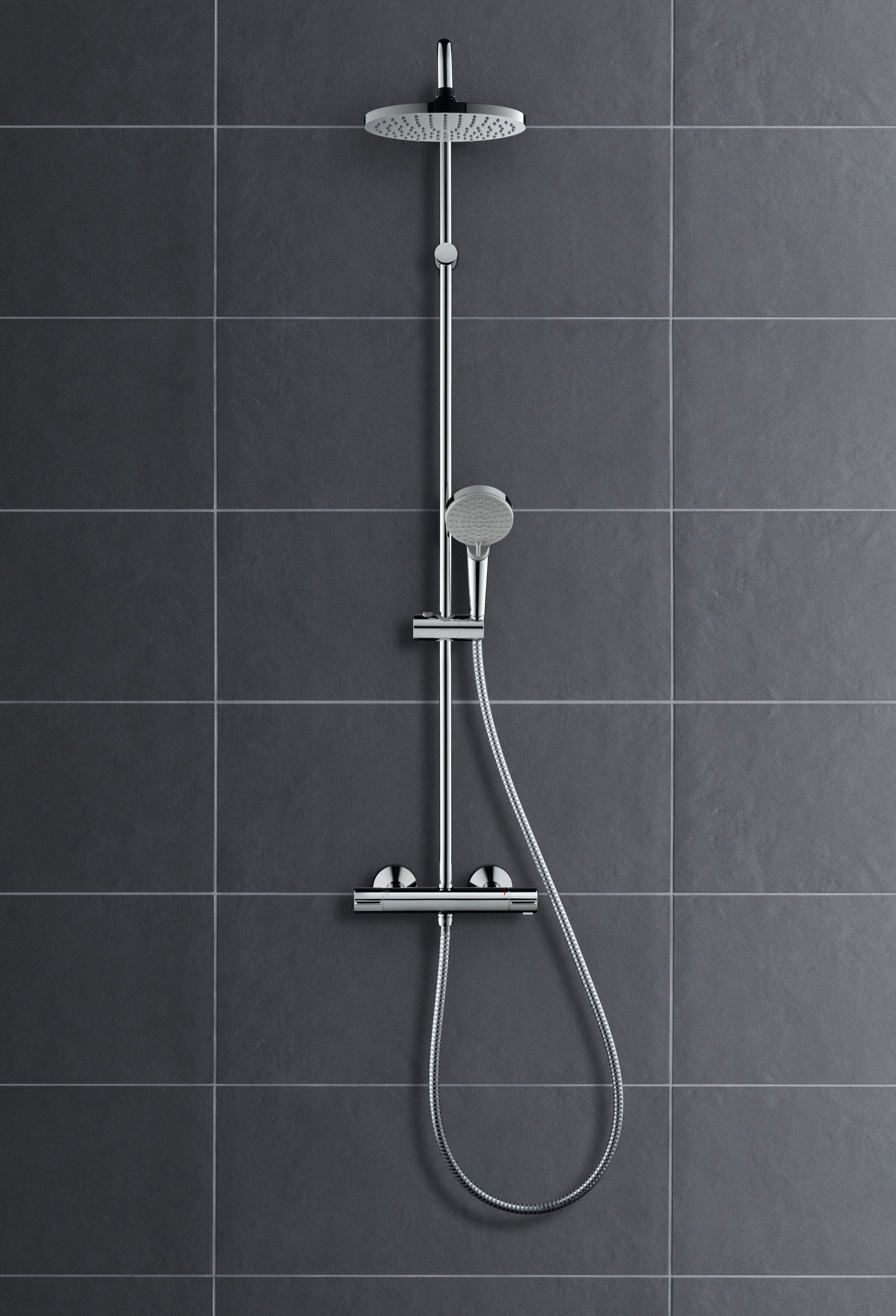 Hansgrohe Душ система Vernis Blend хром душ пита 20.5 см ръчен душ термостатен смесител онлайн магазин KERANOVA