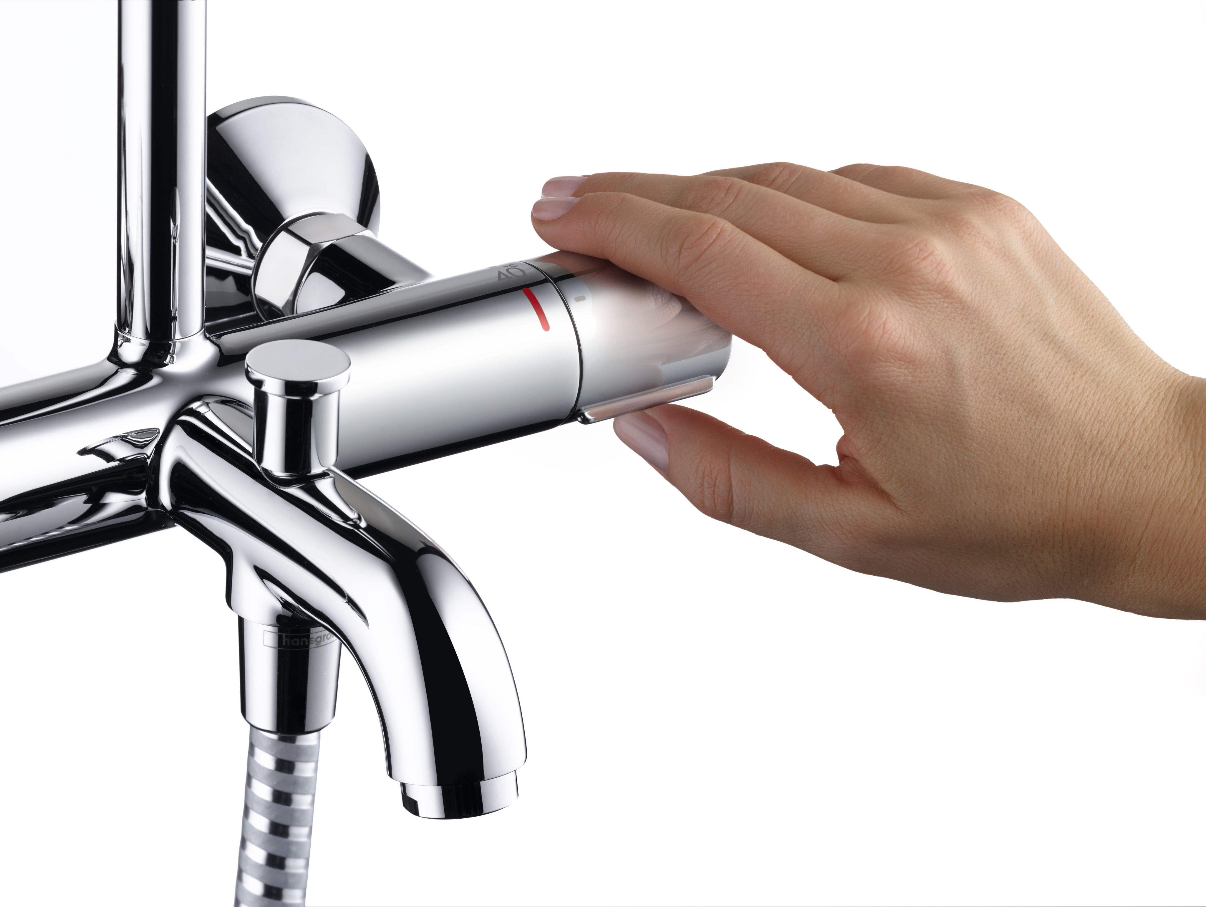 Hansgrohe Душ система с чучур Vernis Blend 200 1jet – хромирана термостатна батерия и чучур, ръчен душ, онлайн магазин KERANOVA