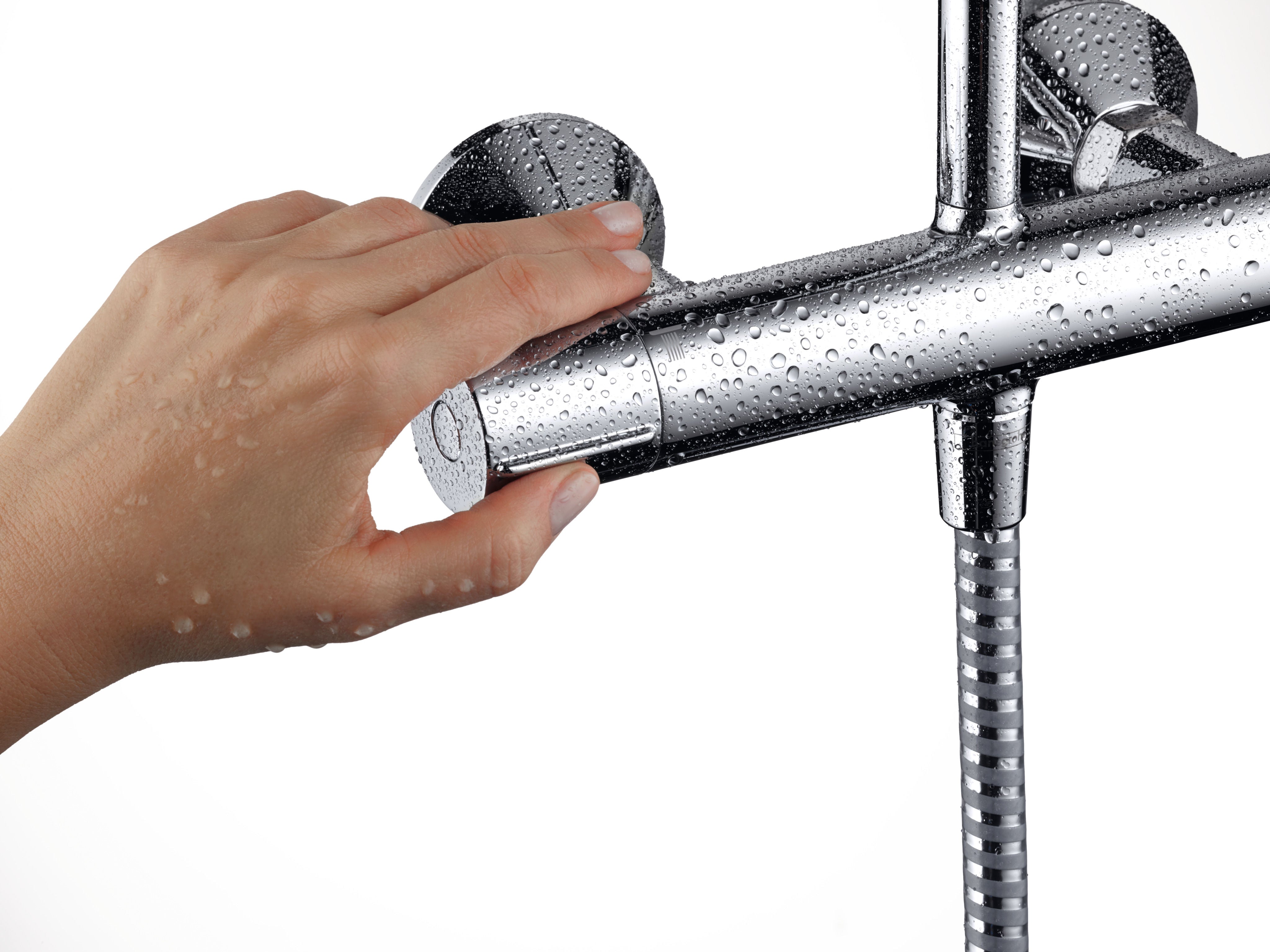 Hansgrohe Душ система Vernis Blend - хром термостатен смесител и ръчен душ в онлайн магазин за бани KERANOVA