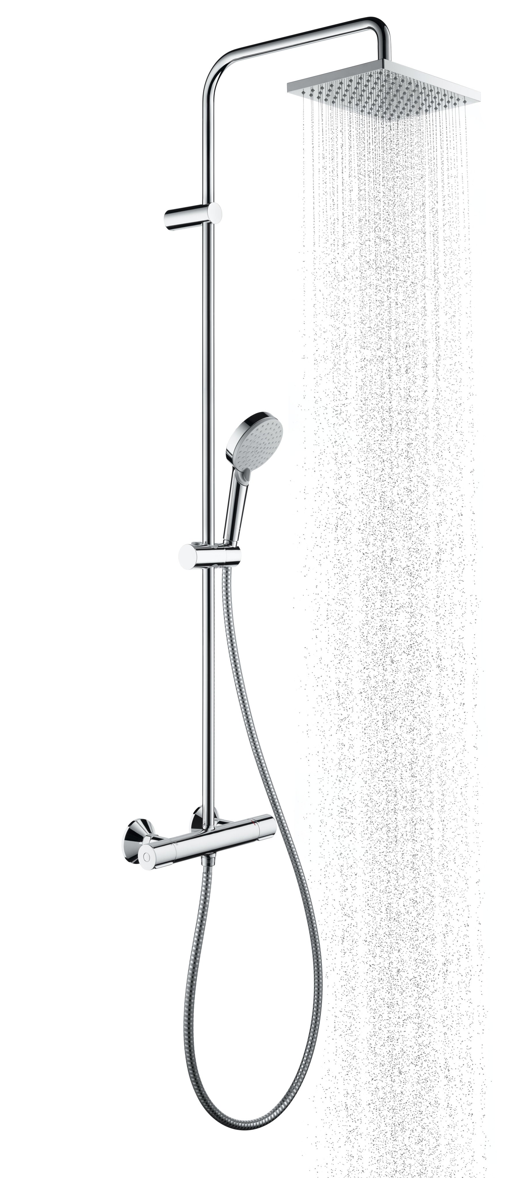 Hansgrohe Душ система Vernis Shape хром душ пита 23x17 см, термостат, ръчен душ, шлаух – онлайн магазин KERANOVA