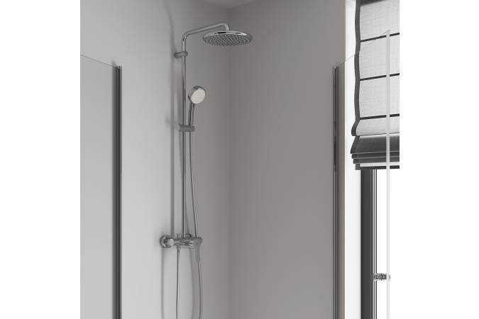 Душ колона за баня Grohe Tempesta 250 – кръгла горна душ глава и ръчен душ, EcoJoy 5.7 л/мин, KERANOVA онлайн магазин