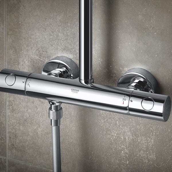 Душ система Tempesta Cosmopolitan 250 - Grohe хром термостат и монтаж на стена за онлайн магазин KERANOVA
