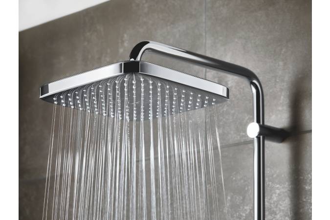 Душ колона за баня Grohe Tempesta 250 Cube – квадратна душ глава Tempesta Cube, хром, EcoJoy, онлайн магазин KERANOVA