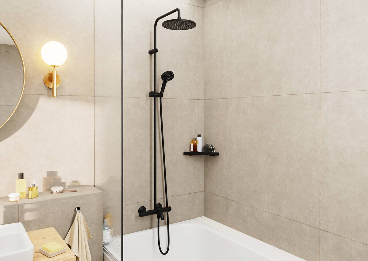 Hansgrohe душ система с чучур Vernis Blend 200 1jet Matt Black